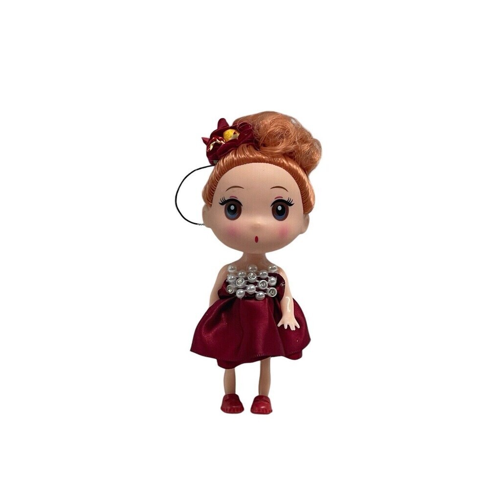 Ddung Doll Series Red Dress Red Hair 6ā Keychain/ Backpack